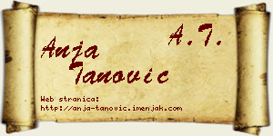 Anja Tanović vizit kartica